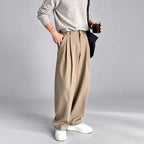 Adan - Men’s Wide Leg Pleated High Waist Pants 4