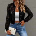 Adelle - Women's Floral Long Sleeve Cropped Jacket 2