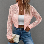 Adelle - Women's Floral Long Sleeve Cropped Jacket 3