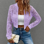 Adelle - Women's Floral Long Sleeve Cropped Jacket 4