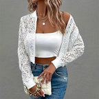 Adelle - Women's Floral Long Sleeve Cropped Jacket 6