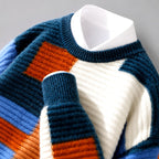 Adrian - Men's Wool Color-Block Oversized Sweater 2