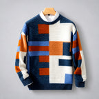 Adrian - Men's Wool Color-Block Oversized Sweater 4