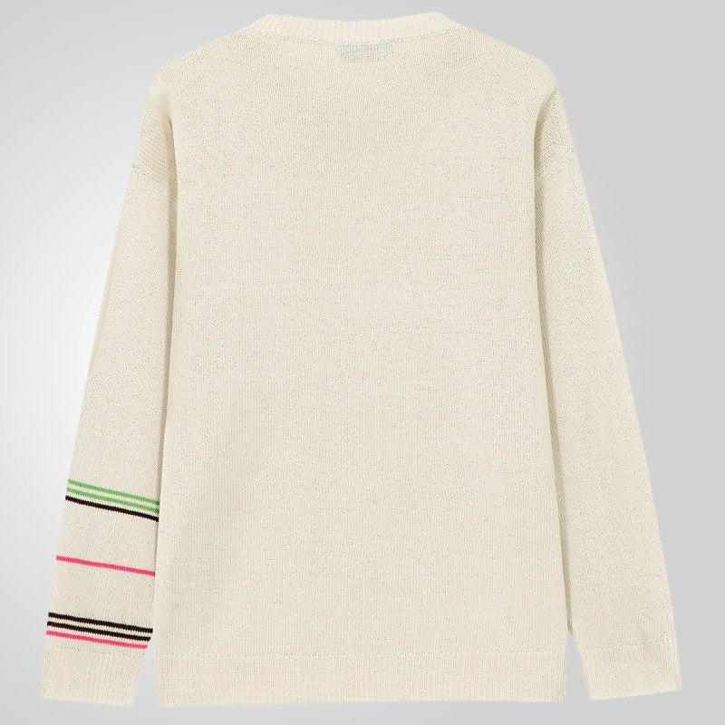 Alexander - Men's Contrast Stripe Crew Neck Relaxed Sweater 4