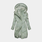 Alice - Women's Long Puffer Coat with Faux Fur Lined Hood