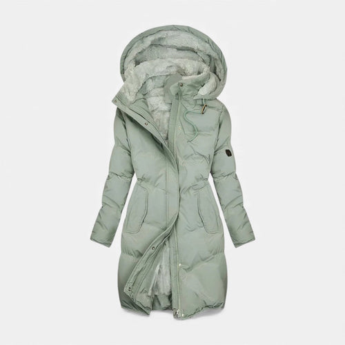 Alice - Women's Long Puffer Coat with Faux Fur Lined Hood
