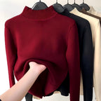 Alicia - Women's High Neck Fitted Knit Sweater