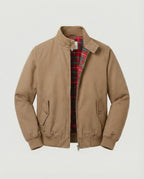 Aljon - Men's Zip-Front Harrington Jacket with Tartan Lining