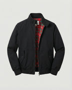 Aljon - Men's Zip-Front Harrington Jacket with Tartan Lining