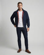 Aljon - Men's Zip-Front Harrington Jacket with Tartan Lining