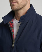 Aljon - Men's Zip-Front Harrington Jacket with Tartan Lining