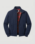 Aljon - Men's Zip-Front Harrington Jacket with Tartan Lining