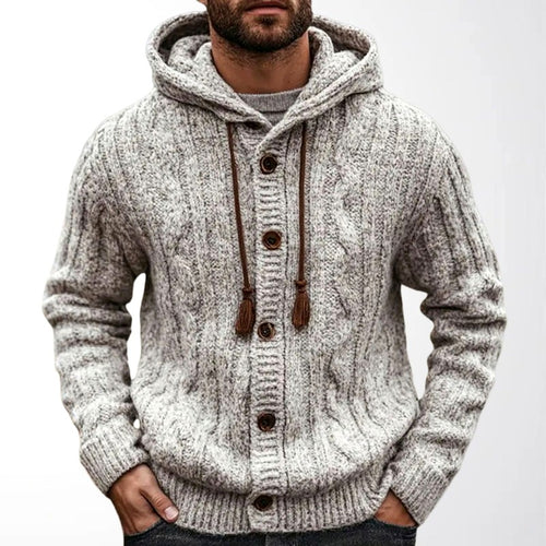 Allan - Men's Cable Hooded Thick Sweater 2