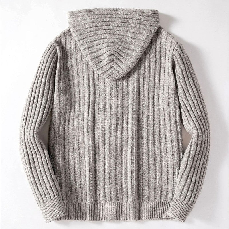 Allan - Men's Cable Hooded Thick Sweater 4