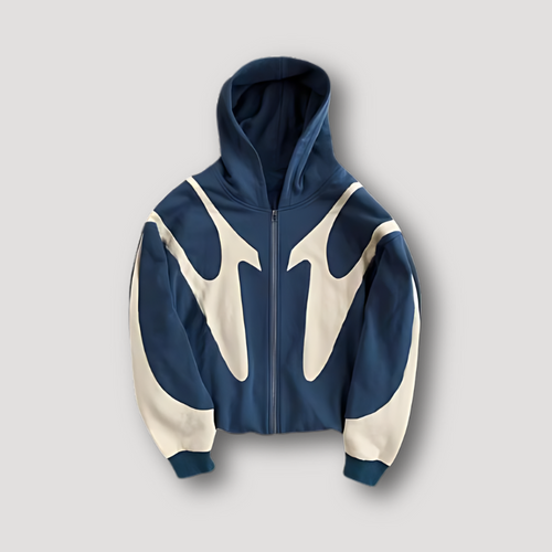 Allan - Men's Flame Print Full Zip Hoodie Sweatshirt 1
