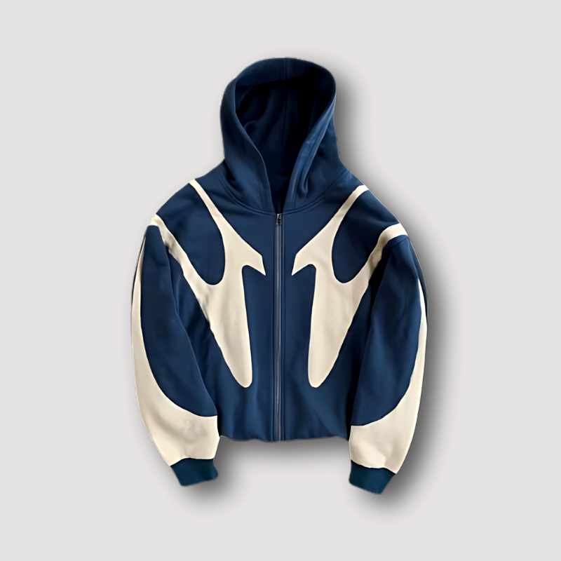 Allan - Men's Flame Print Full Zip Hoodie Sweatshirt 2