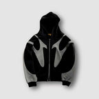 Allan - Men's Flame Print Full Zip Hoodie Sweatshirt 3