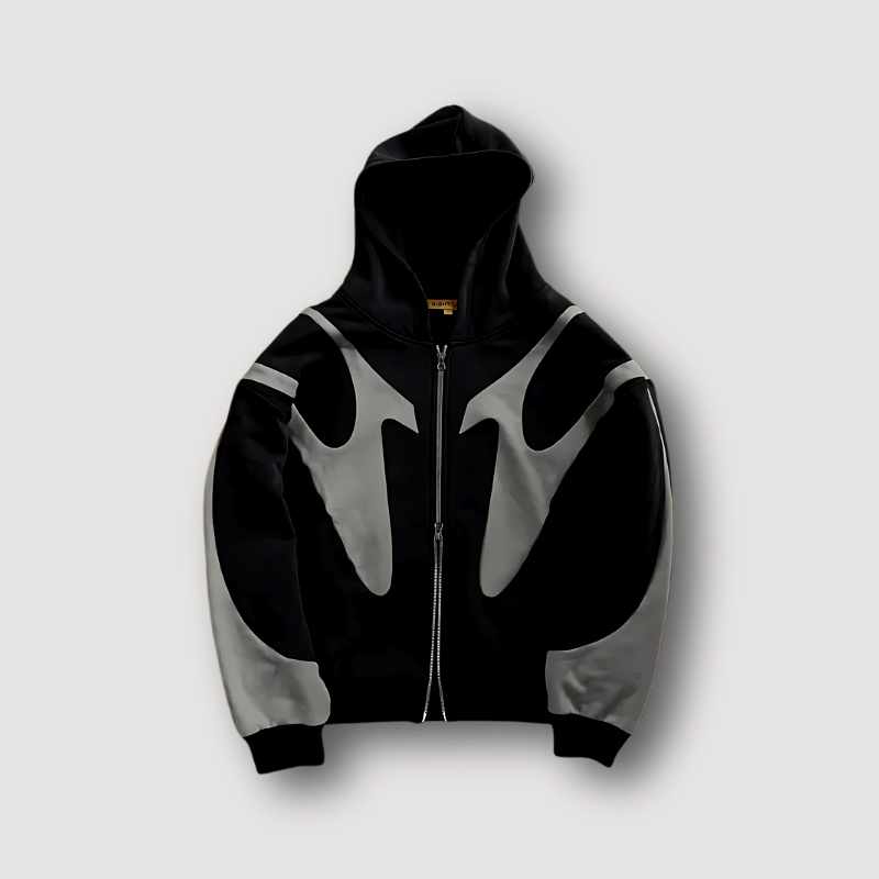 Allan - Men's Flame Print Full Zip Hoodie Sweatshirt 3