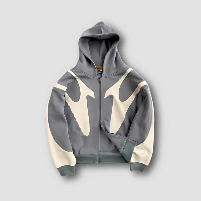 Allan - Men's Flame Print Full Zip Hoodie Sweatshirt 4