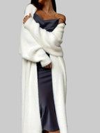Amira - Women's Draped Fur Open Front Cardigan 2