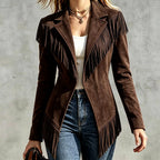 Anais - Women’s Suede-Look Fringe Western Jacket 4