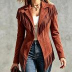 Anais - Women’s Suede-Look Fringe Western Jacket 5
