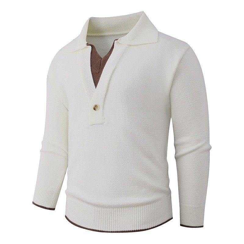 Andrew - Men's Collared Button Placket Sweater 2