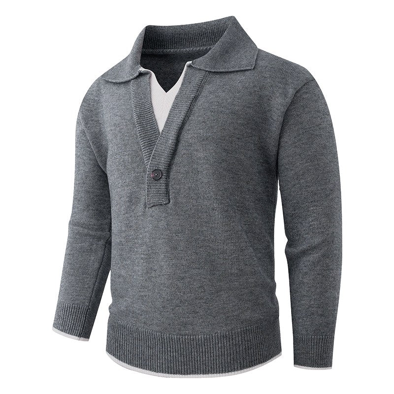 Andrew - Men's Collared Button Placket Sweater 3