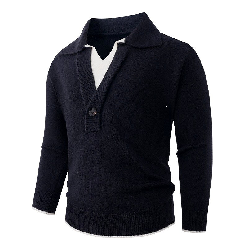 Andrew - Men's Collared Button Placket Sweater 4