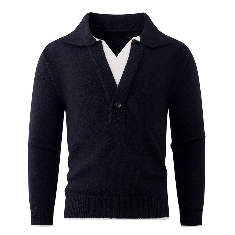 Andrew - Men's Collared Button Placket Sweater 5