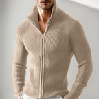 Andrew - Men's Ribbed Knit Zip-Up Mock Neck Sweater 3