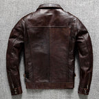Andrew - Men's Utility Leather Jacket with Flap Pockets 5
