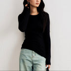 Angeline - Women's Crew Neck Long Sleeve Fitted Top 1