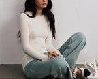 Angeline - Women's Crew Neck Long Sleeve Fitted Top 4