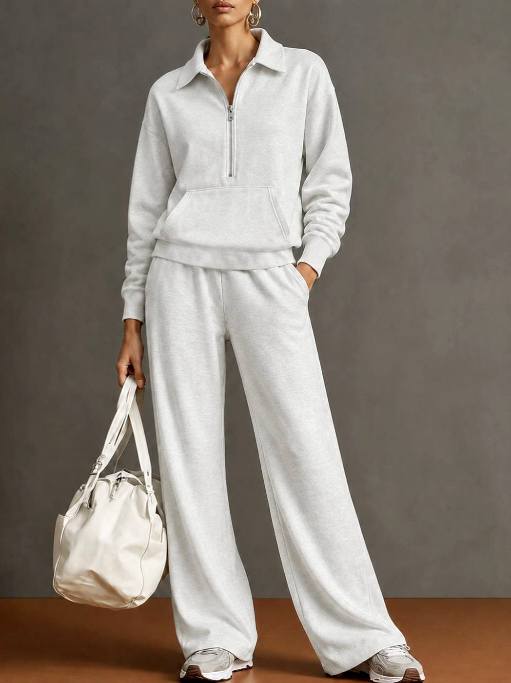 Anicka - Women's Collared Half Zip Two Piece Set 4
