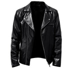 Anthony - Men's Notch Collar Faux Leather Biker Jacket 2