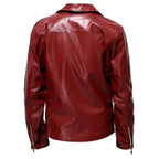 Anthony - Men's Notch Collar Faux Leather Biker Jacket 4