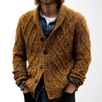 Archer - Men's Argyle Shawl Collar Cable Cardigan 2