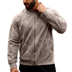 Archer - Men's Suede Look Ribbed Bomber Jacket 6