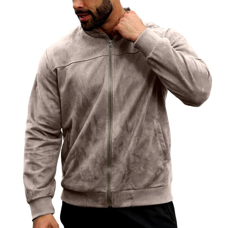 Archer - Men's Suede Look Ribbed Bomber Jacket 6