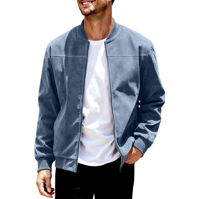 Archer - Men's Suede Look Ribbed Bomber Jacket 7