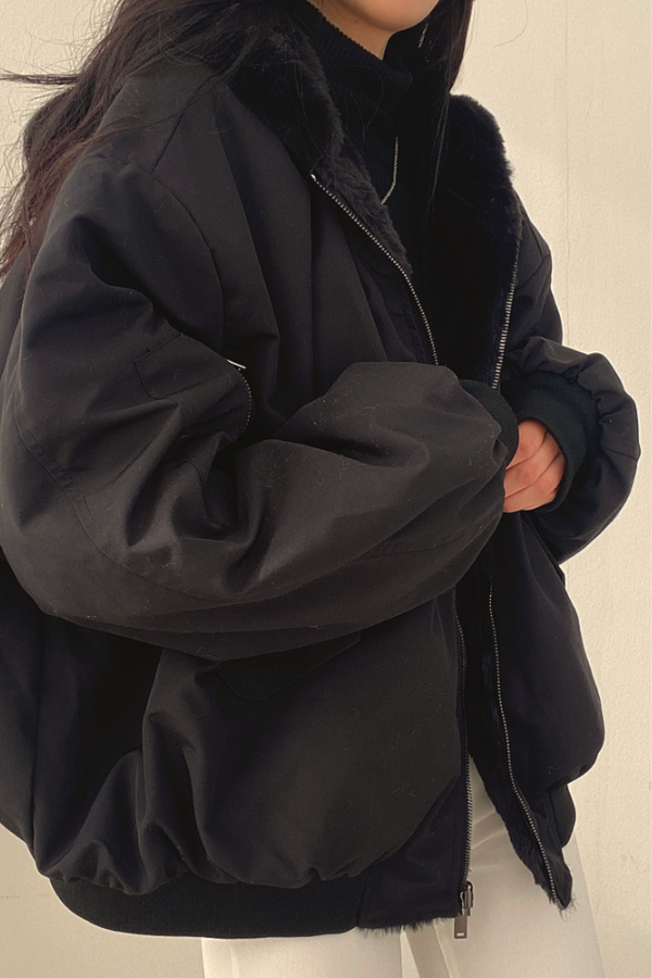 Aria - Women's Oversized Fleece-Lined Bomber Jacket