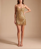 Arisbeth - Women’s Sleeveless Fringe Party Dress