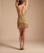 Arisbeth - Women’s Sleeveless Fringe Party Dress