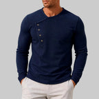 Arman - Men’s Textured Knit Button Neck Shirt 2