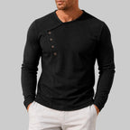 Arman - Men’s Textured Knit Button Neck Shirt 5