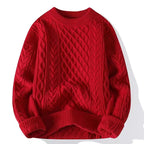 Aron - Men's Oversized Cable Knit Crew Neck Sweater 1