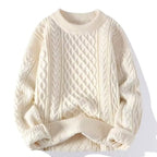 Aron - Men's Oversized Cable Knit Crew Neck Sweater 3