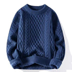 Aron - Men's Oversized Cable Knit Crew Neck Sweater 5