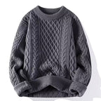 Aron - Men's Oversized Cable Knit Crew Neck Sweater 6